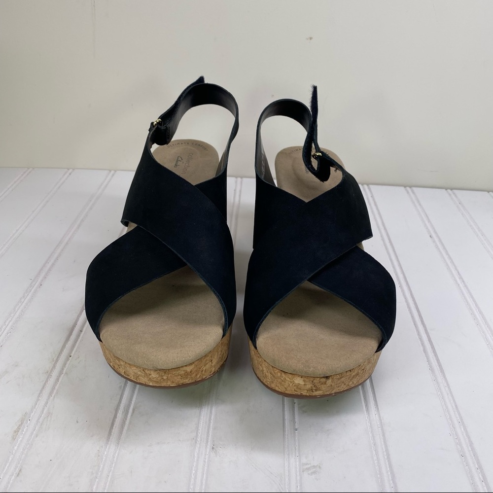 Clarks Collection Black Suede Platform Wedges - image 2